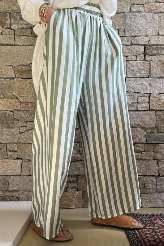 Mallow Stripe Wide Leg Pant Olive /40